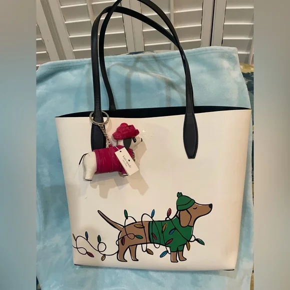 KATE SPADE CLAUDE DACHSHUND KEYCHAIN BAG CHARM KEY FOB COLLECTIBLE NWT Novelty - Picture 15 of 15
